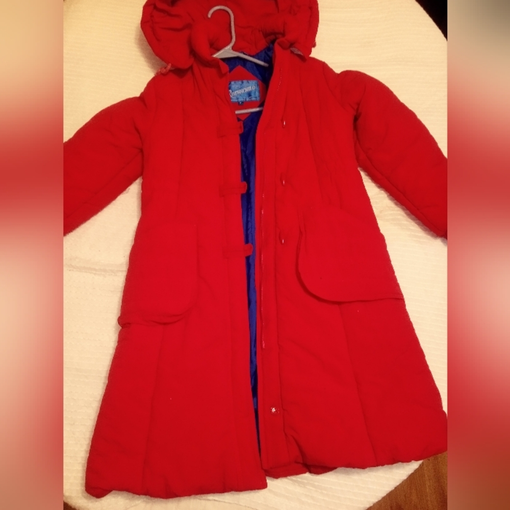 Rothschild Girls Red Hooded Pea Coat